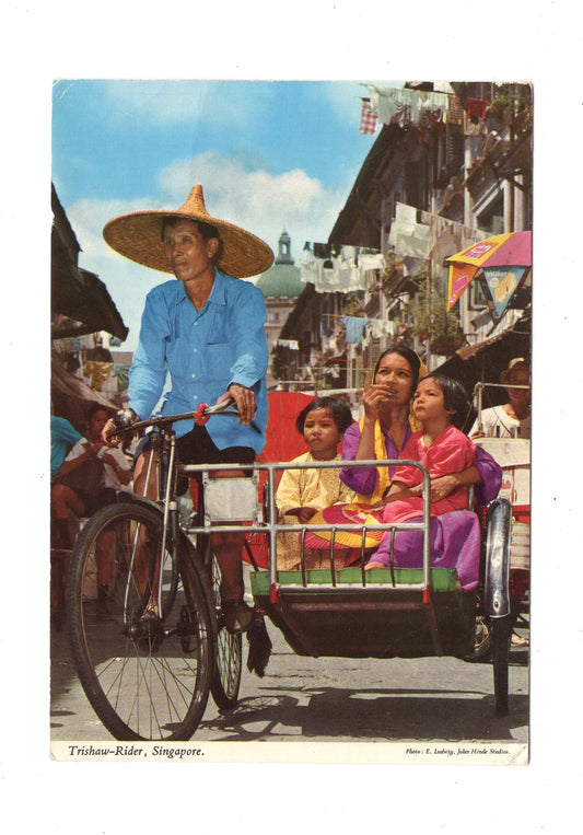 Ansichtskarte Trishaw-Rider / Singapore / Singapur