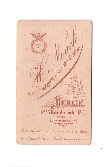 Fotografie Herrenportrait - Berlin 1880er / CDV C1-18