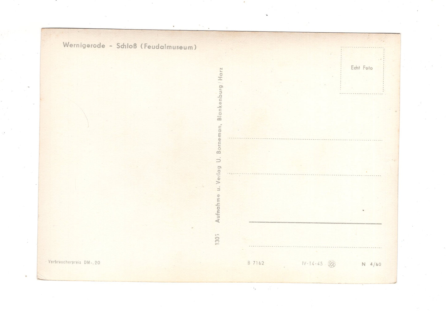 Ansichtskarte Wernigerode / Harz / Schloss / K1-54