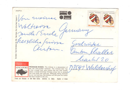 Ansichtskarte Trishaw-Rider / Singapore / Singapur