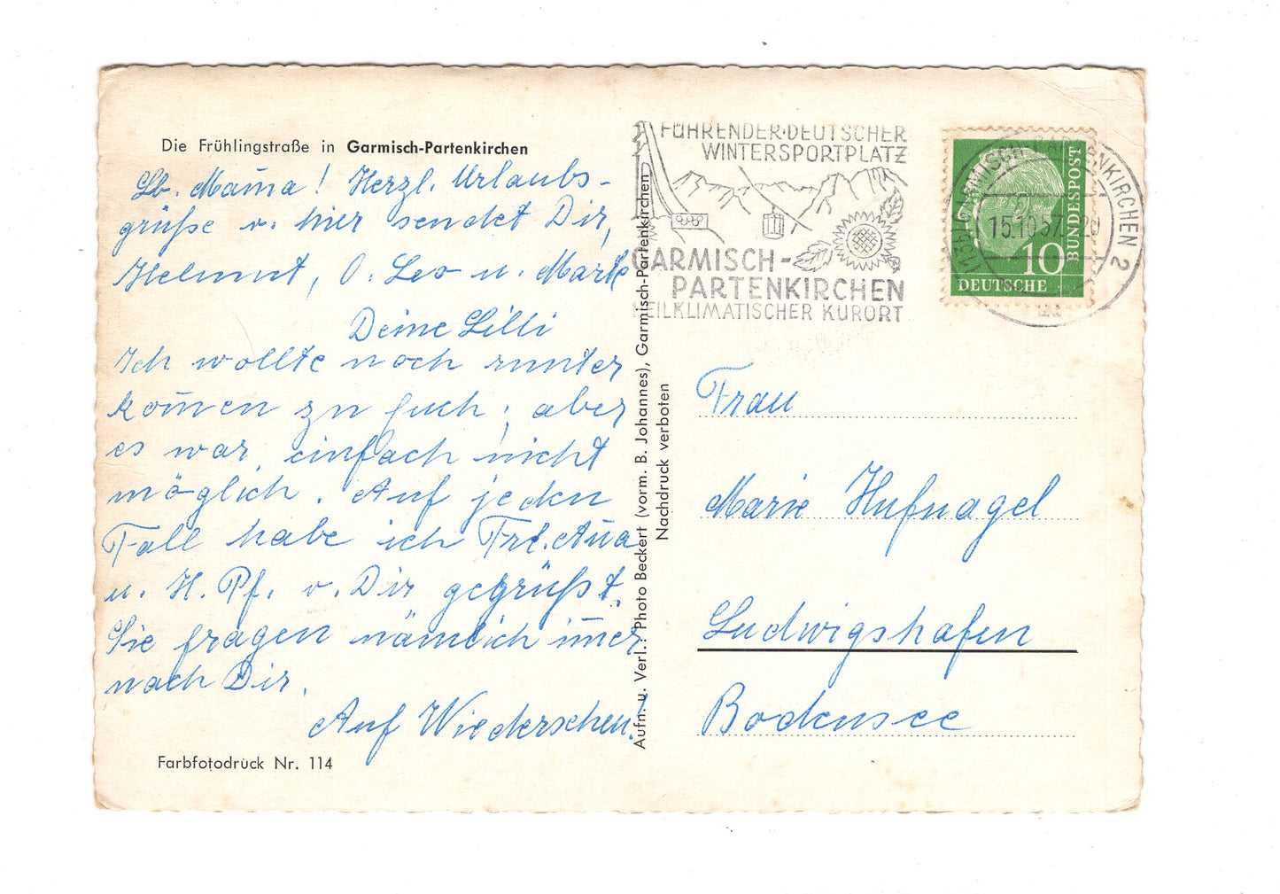 Ansichtskarte Die Frühlingstraße in Garmisch-Partenkirchen / G1-54