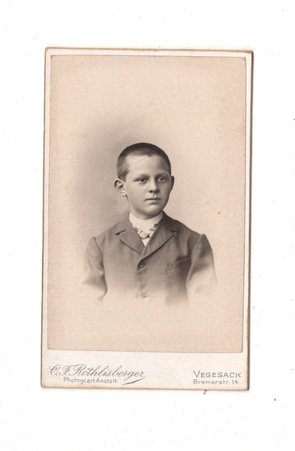 Fotografie Feiner Junge - Vegesack um 1900 / CDV N1-04