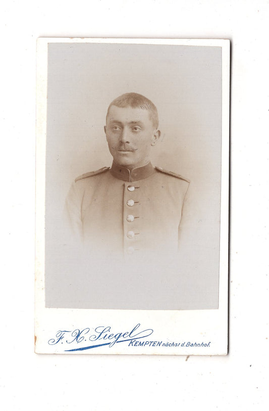 Fotografie Soldat - Kempten 1890er / CDV M1-01