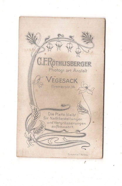 Fotografie Feiner Junge - Vegesack um 1900 / CDV N1-04