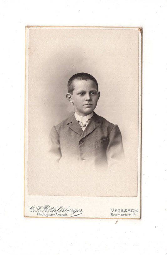 Fotografie Feiner Junge - Vegesack um 1900 / CDV N1-04