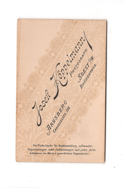 Fotografie Herrenportrait - Arnsberg / Soest 1890er / CDV C1-18