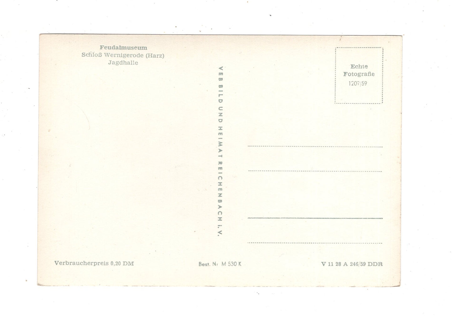 Ansichtskarte Wernigerode / Harz / Schloss - Jagdhalle / K1-54