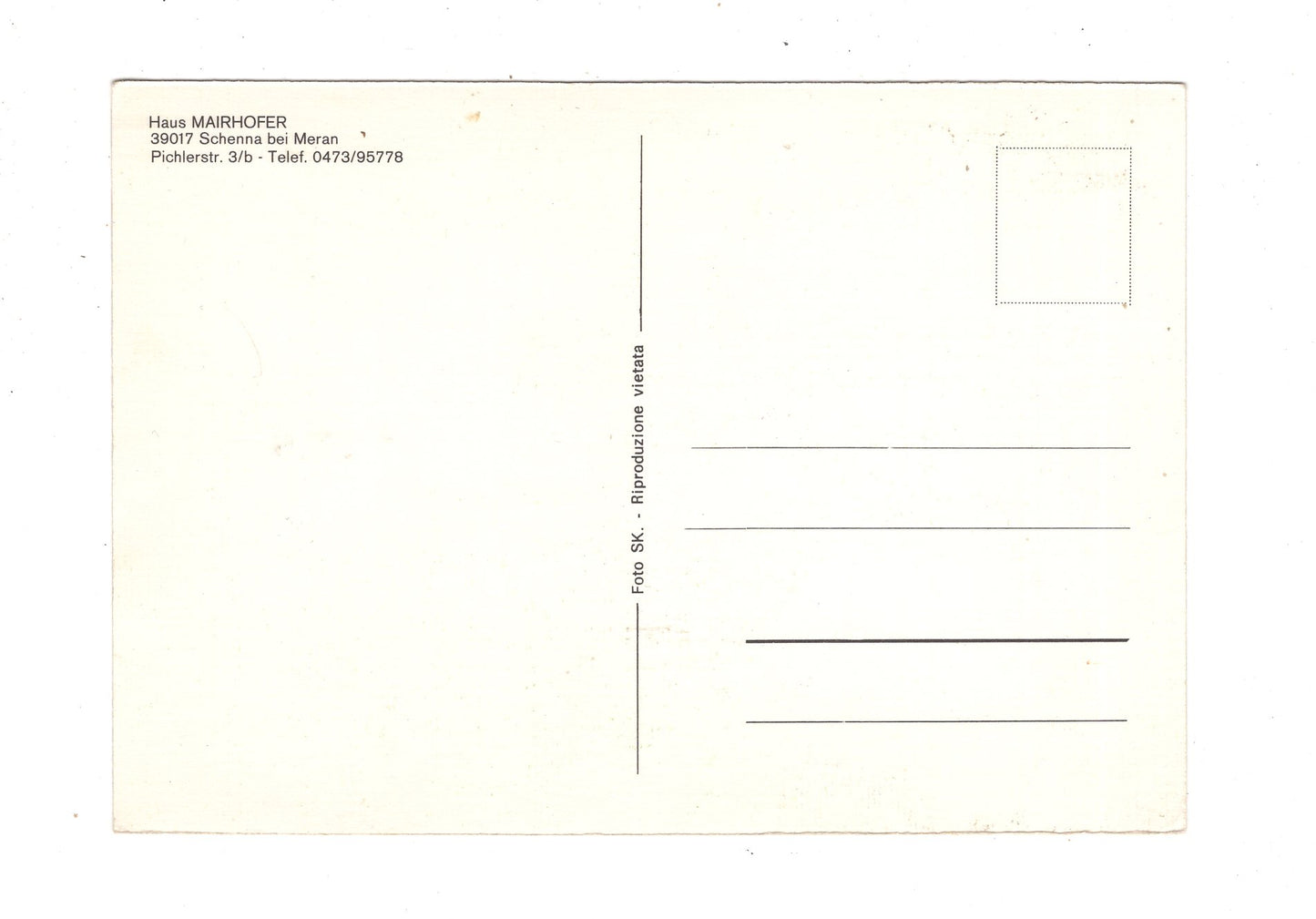 Ansichtskarte Haus Mairhofer / Schenna bei Meran / Italien