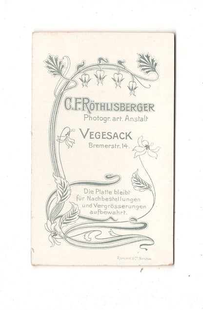 Fotografie Feiner Junge - Vegesack um 1900 / CDV N1-04