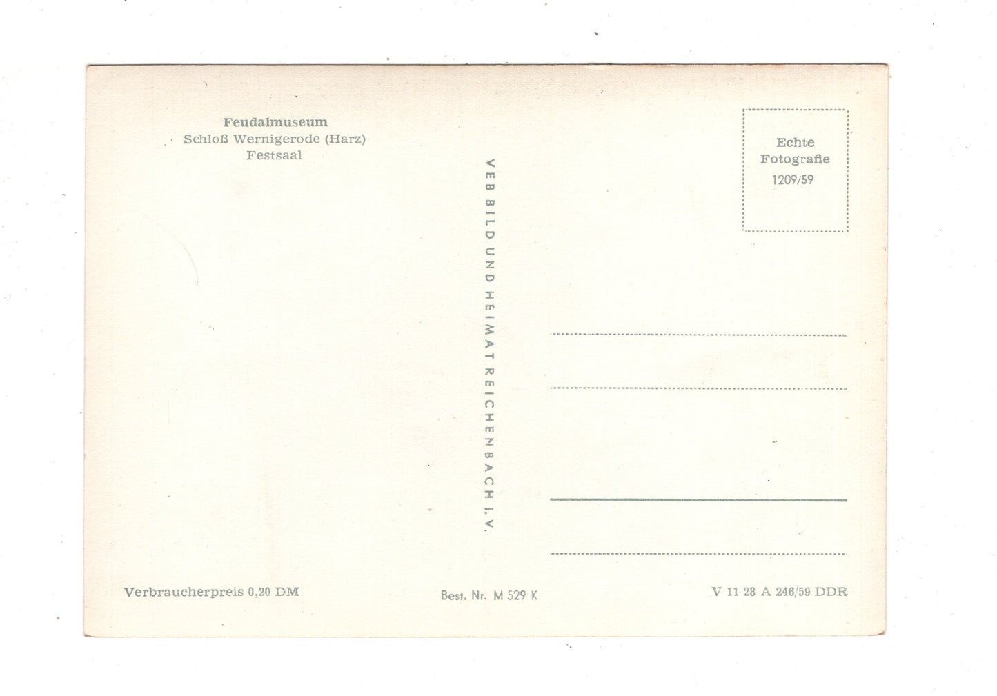 Ansichtskarte Wernigerode / Harz / Schloss - Festsaal / K1-54