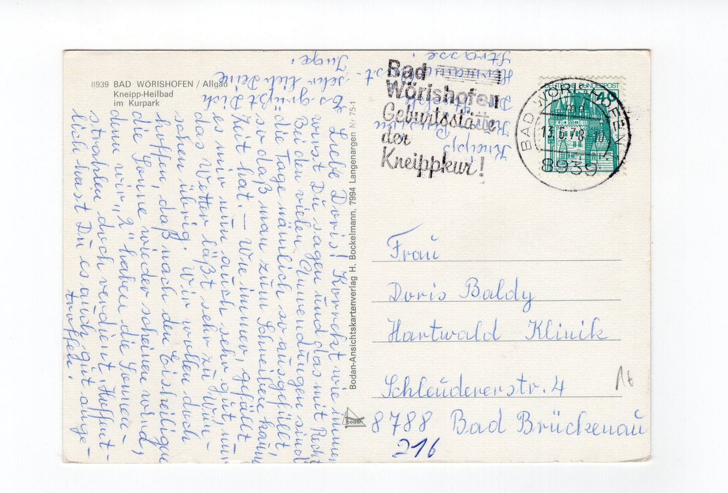 Ansichtskarte Bad Wörishofen / im Kurpark