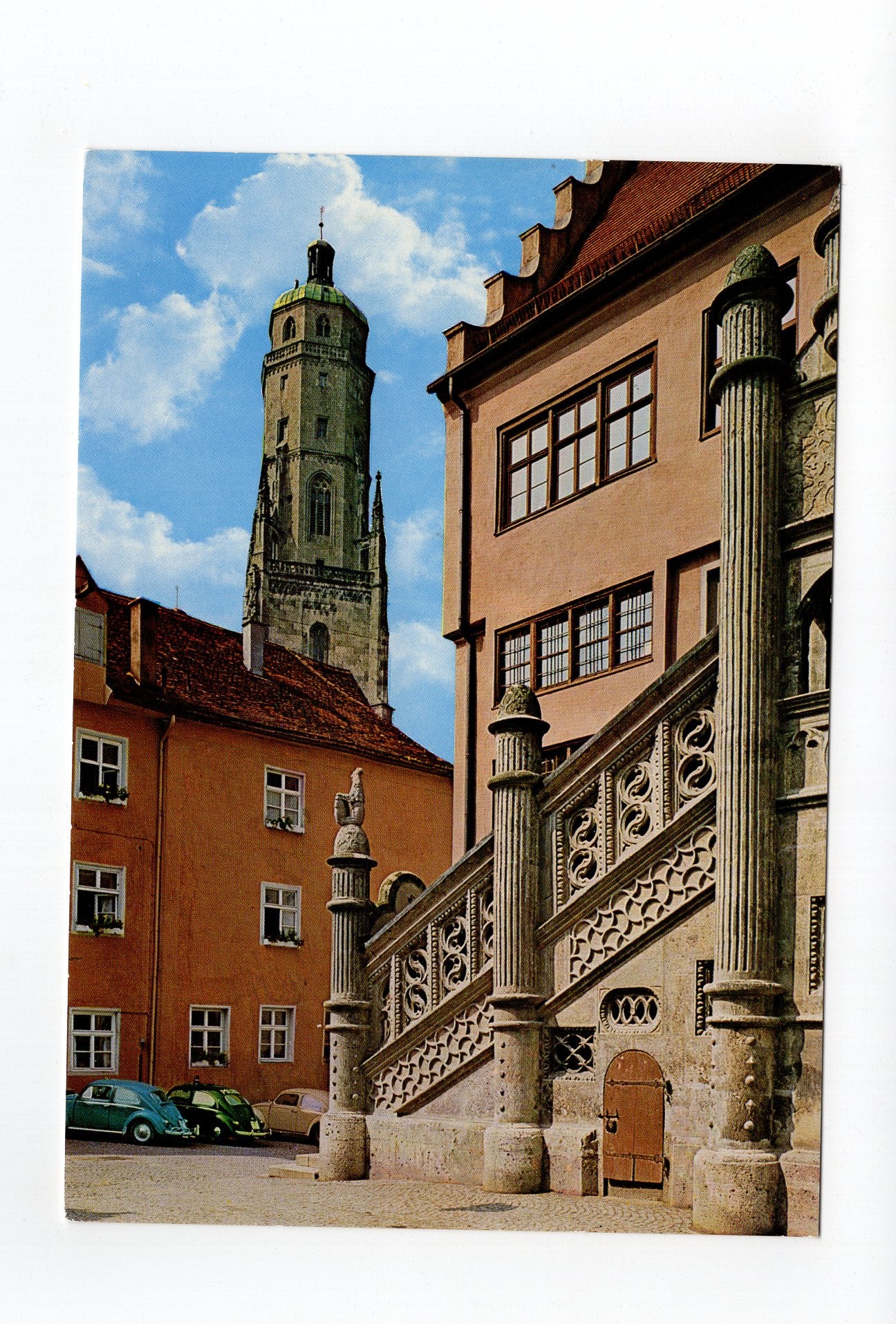 Ansichtskarte Nördlingen / Freitreppe am Rathaus