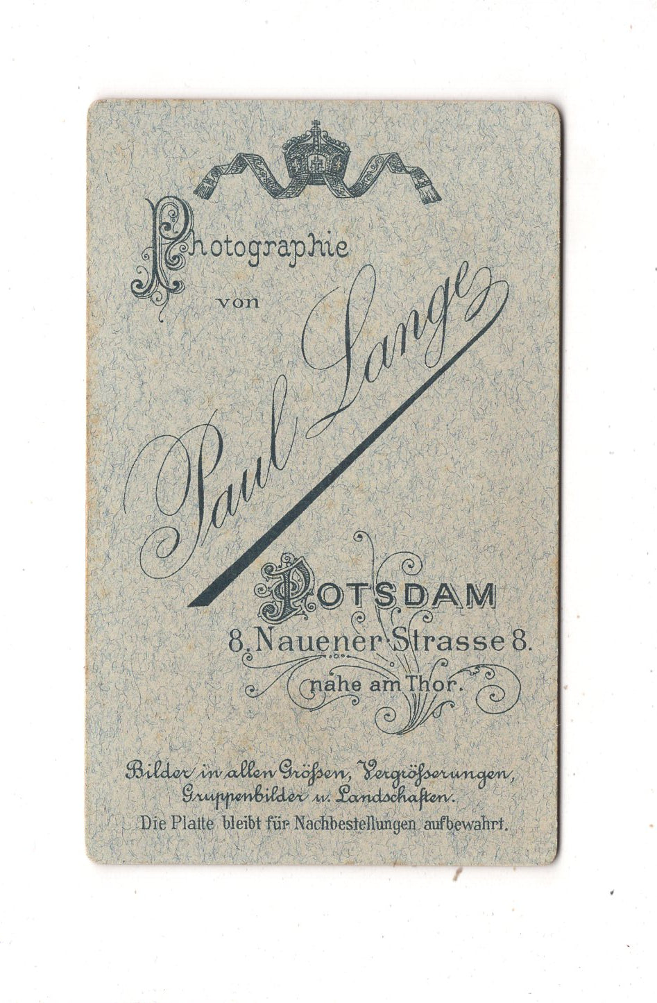 Fotografie Soldat - Potsdam 1890er / CDV M1-01