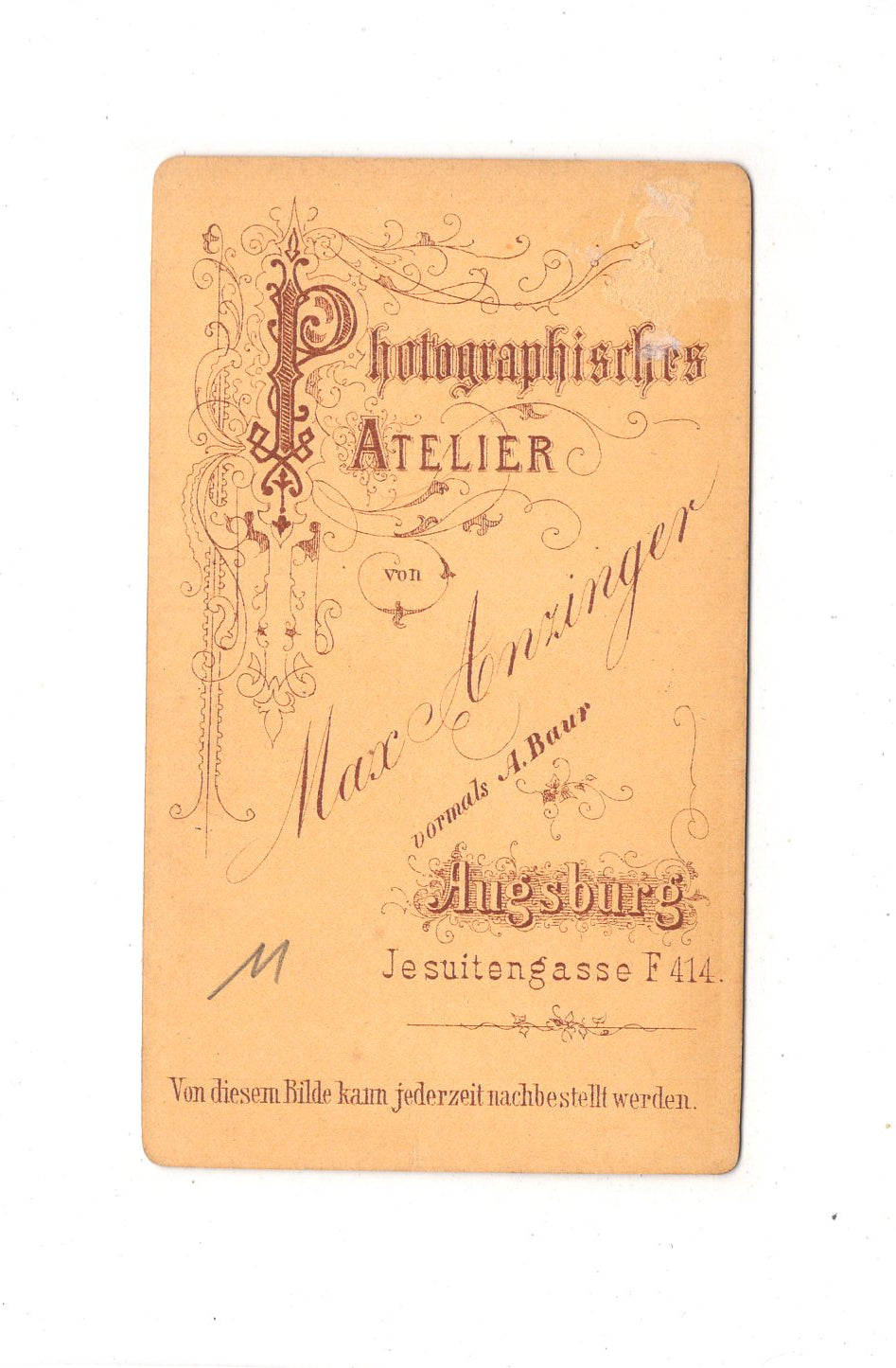 Fotografie Herrenportrait - Augsburg 1870er / CDV C1-18