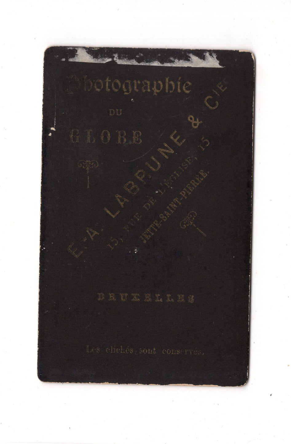Fotografie Herrenportrait - Bruxelles Brüssel 1880er / CDV C1-18