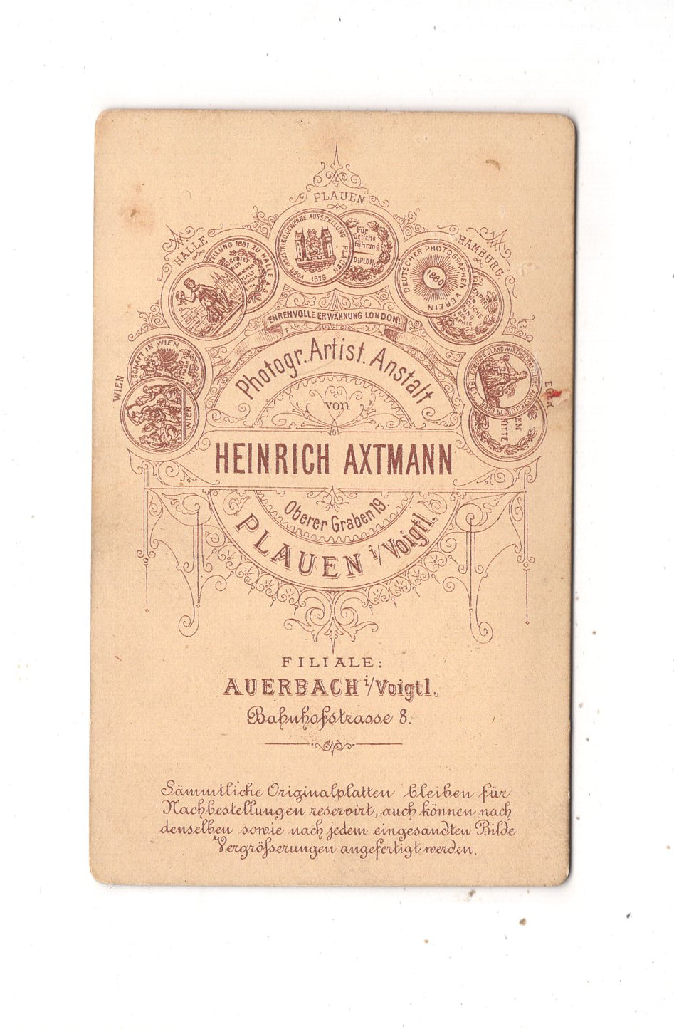 Fotografie Feine Dame - Plauen & Auerbach 1880er