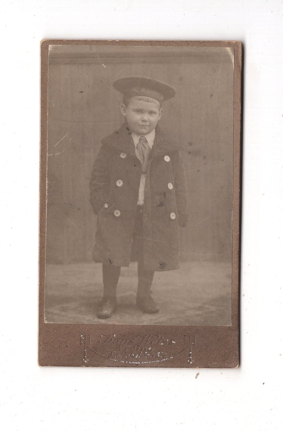 Fotografie Niedlicher kleiner Junge - Erding 1910er / CDV M1-21