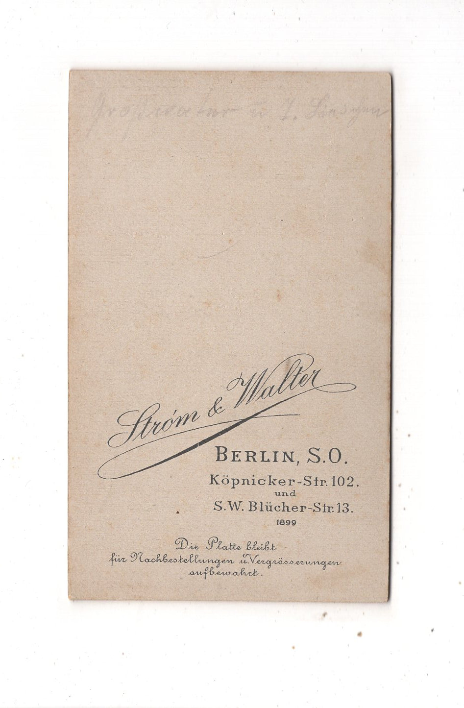 Fotografie Feines Paar - Berlin 1899