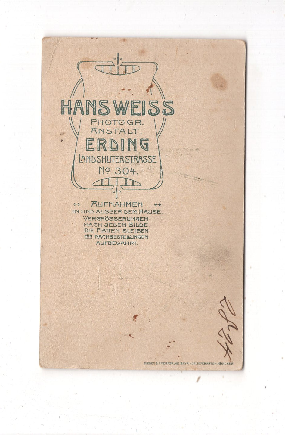 Fotografie Niedlicher kleiner Junge - Erding 1910er / CDV M1-21