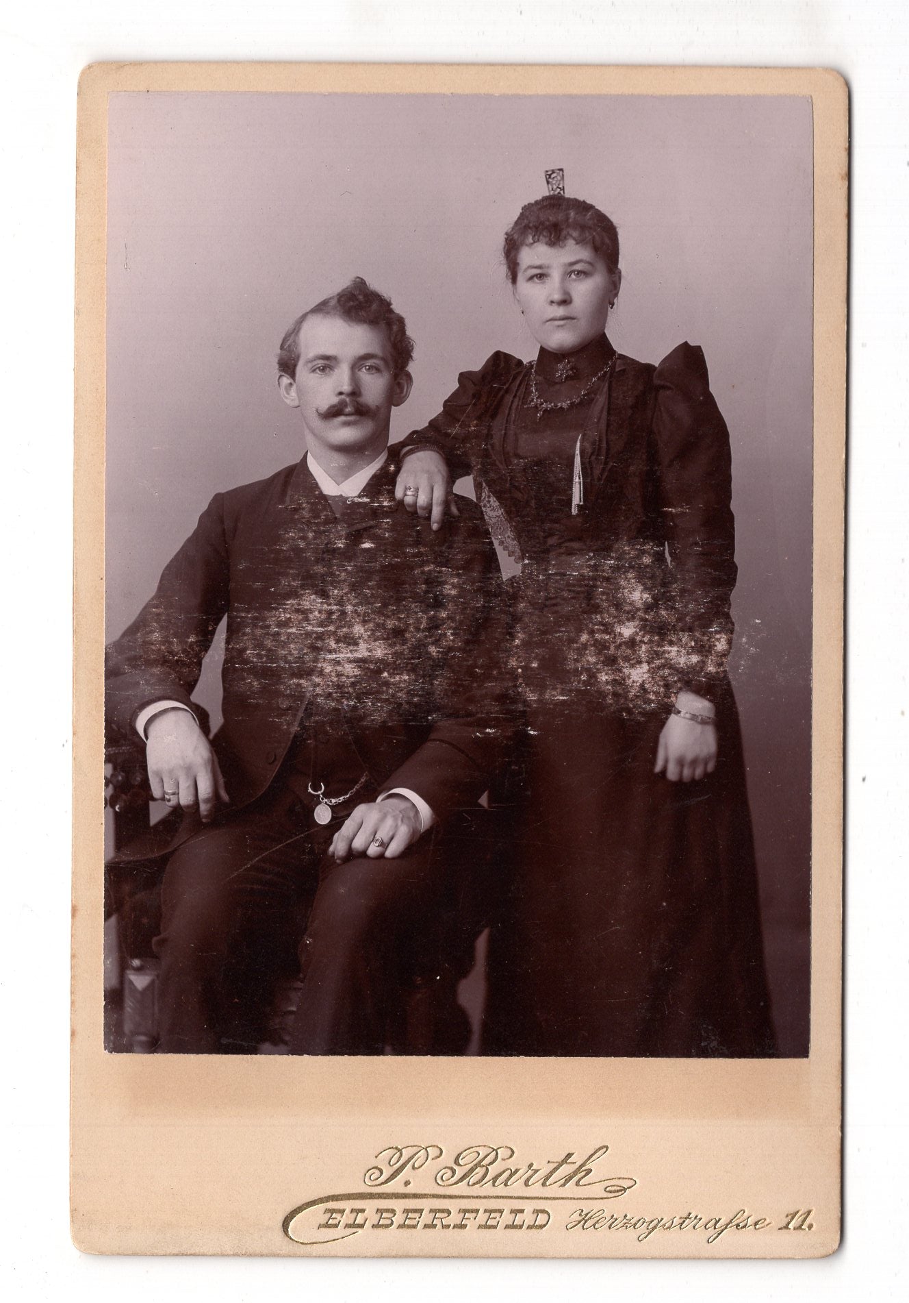 Fotografie Feines Paar - Elberfeld 1890er / CAB X-30