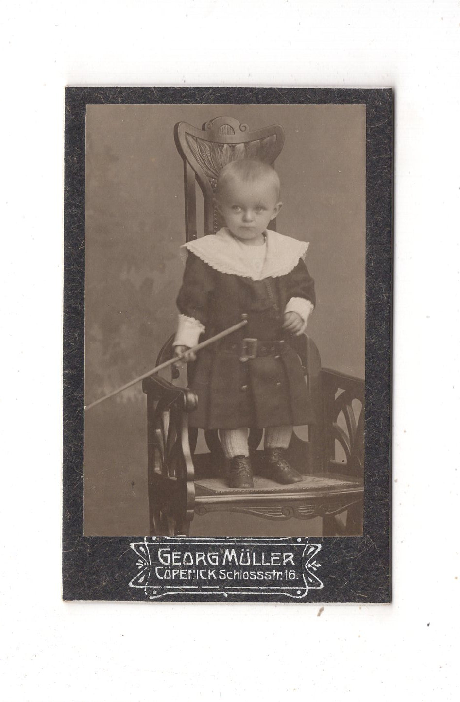 Fotografie Niedlicher kleiner Junge - Köpenick um 1910 / CDV M1-21