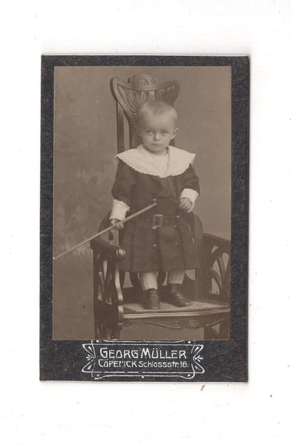 Fotografie Niedlicher kleiner Junge - Köpenick um 1910 / CDV M1-21