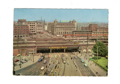 Ansichtskarte Essen an der Ruhr / Freiheit mit Bahnhofsvorplatz