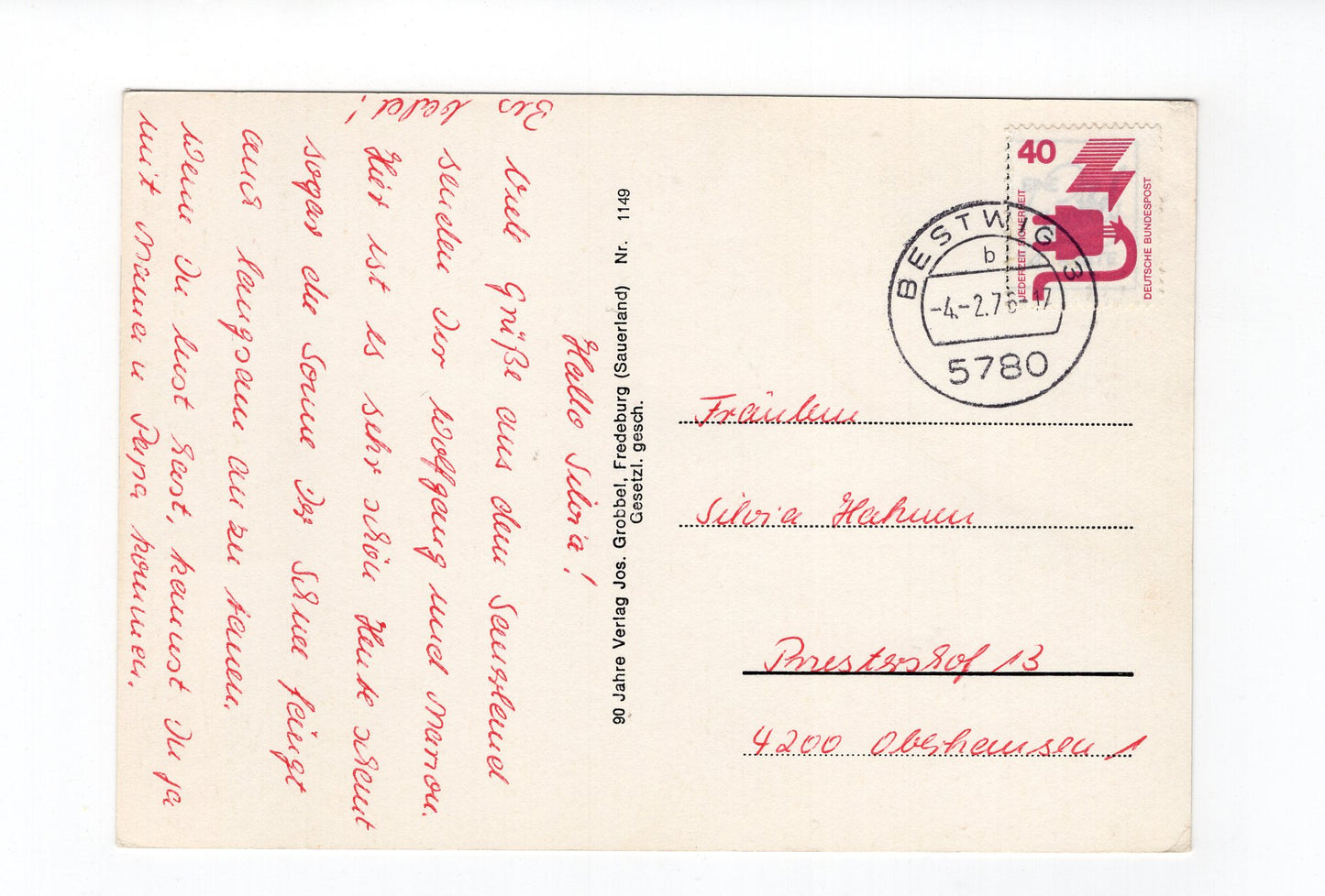 Ansichtskarte Im schönen Ruhrtal / Olsberg / Winterberg +++