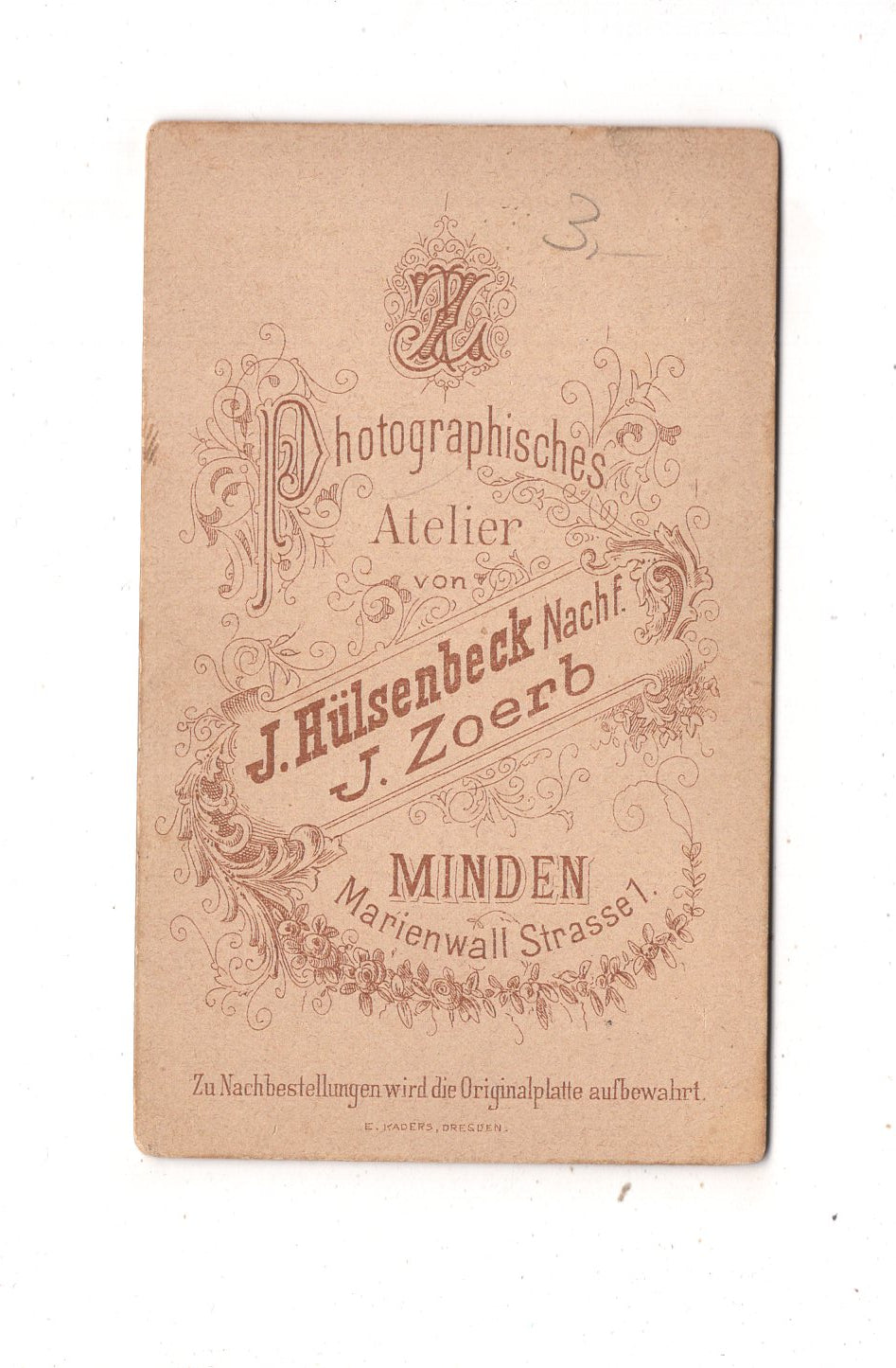 Fotografie Soldat - Minden 1880er / CDV M1-01