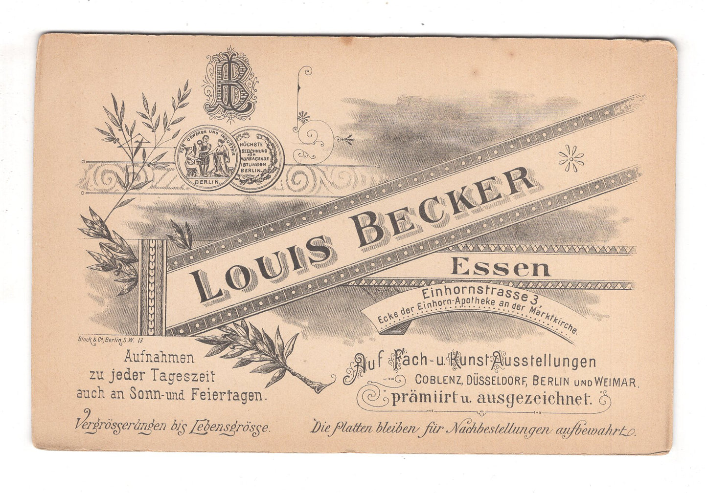 Fotografie Feines Paar - Essen um 1900 / CAB X-30