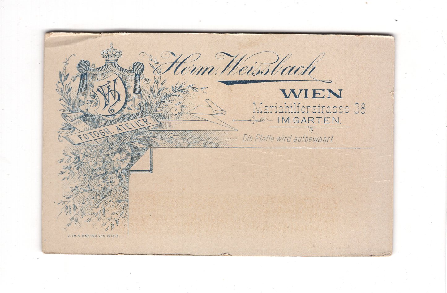 Fotografie Herrenportrait - Wien 1890er / CDV C1-18