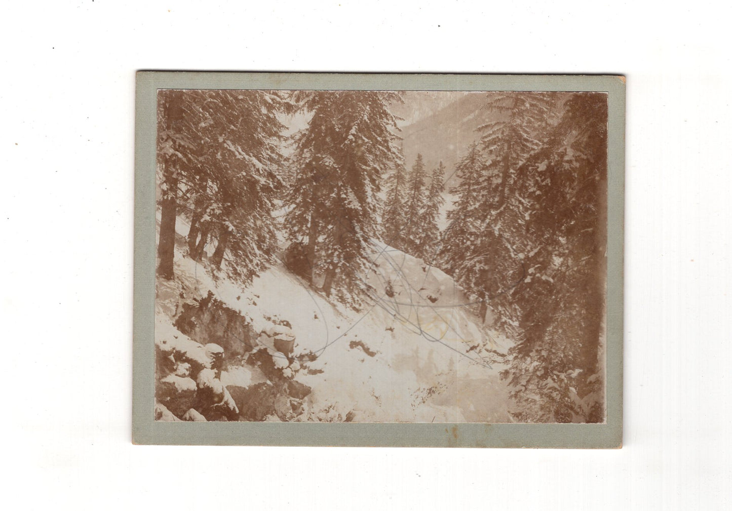 Fotografie Historische Ansicht einer Landschaft im Gebirge