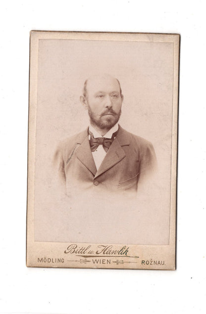 Fotografie Herrenportrait - Wien / Mödling / Roznau um 1890 / CDV C1-18