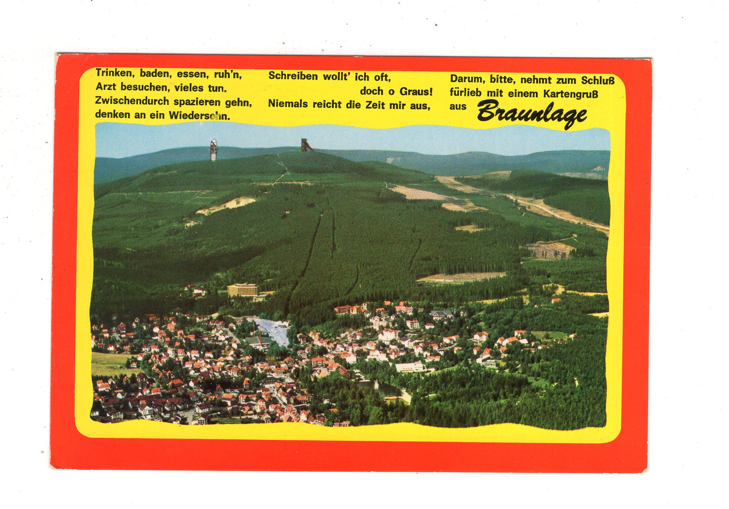Ansichtskarte Braunlage im Oberharz mit Wurmberg und Zonengrenze / J1-62