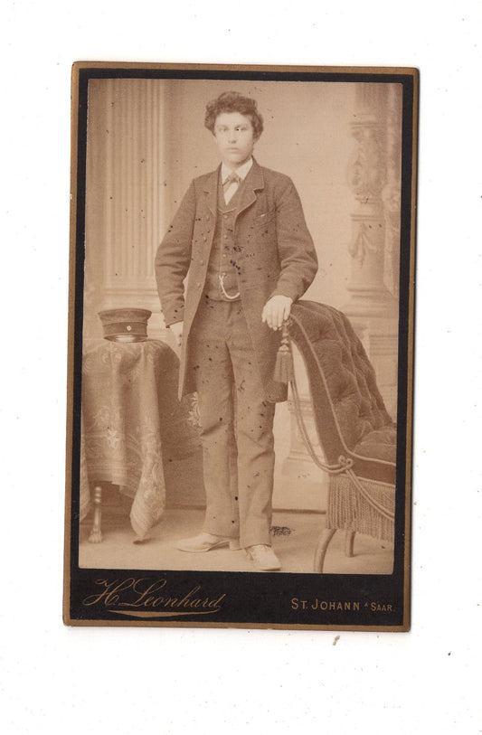 Fotografie Feiner Junge - St. Johann an der Saar um 1880 / CDV N1-04