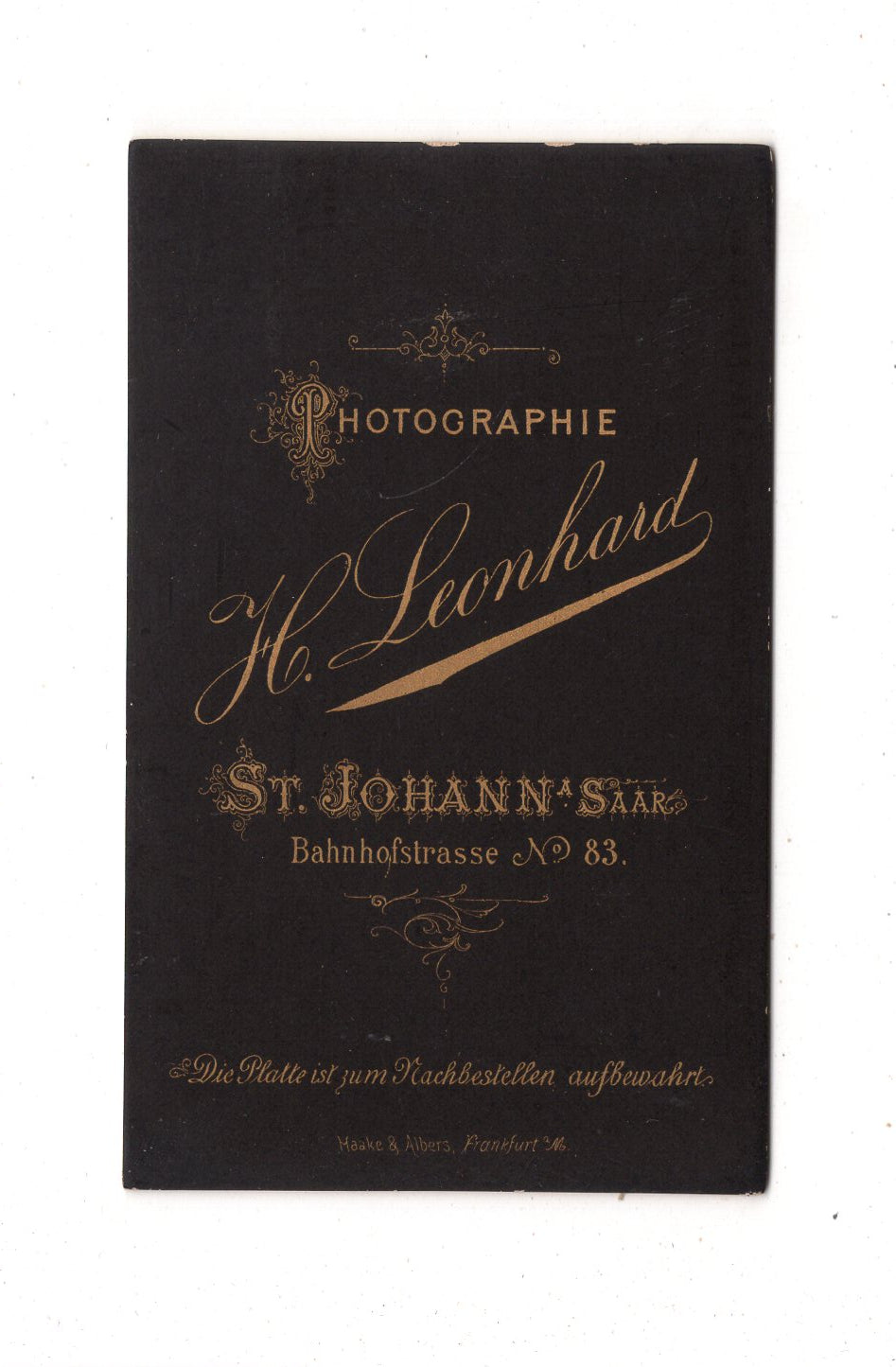 Fotografie Feiner Junge - St. Johann an der Saar um 1880 / CDV N1-04