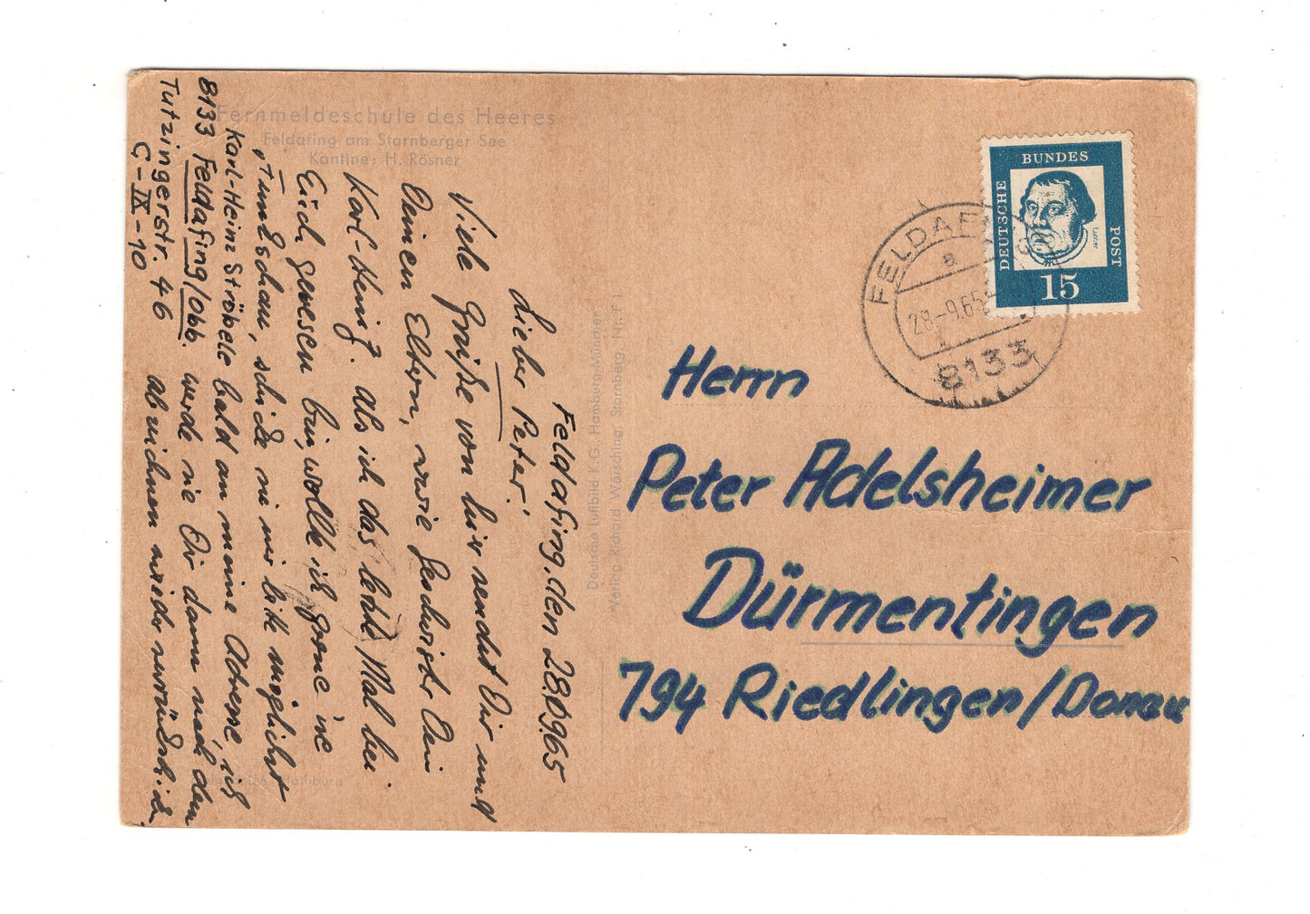 Ansichtskarte Fernmeldeschule des Heeres / Feldafing am Starnberger See