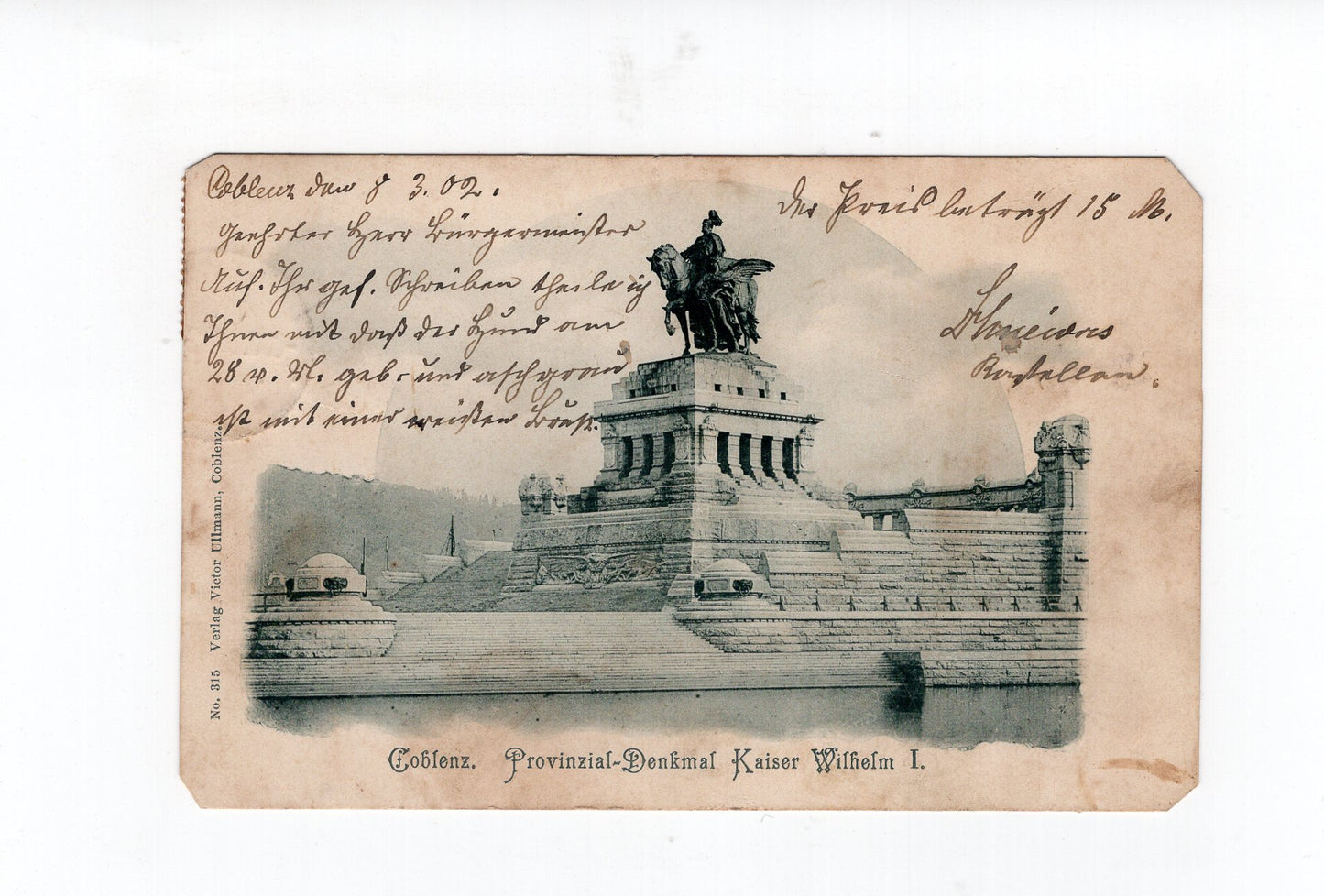 Ansichtskarte Koblenz / Provinzial-Denkmal kaiser Wilhelm I. - 1902