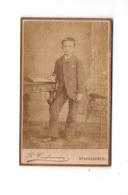 Fotografie Feiner Junge - Braunschweig 1880er / CDV N1-04