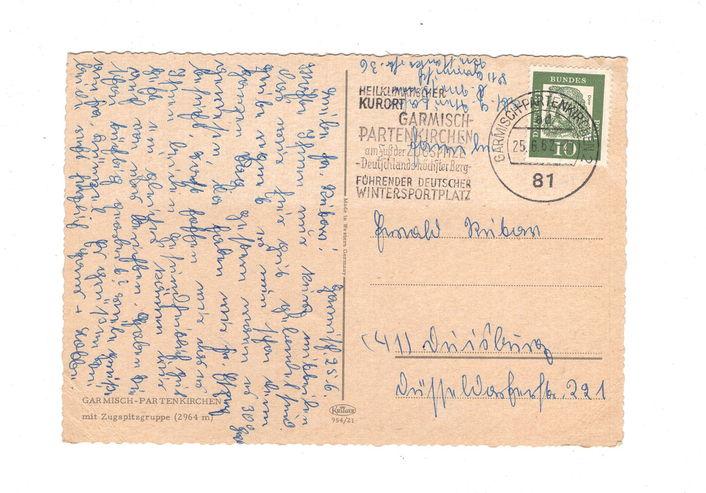 Ansichtskarte Garmisch-Partenkirchen mit Zugspitzgruppe / G1-54