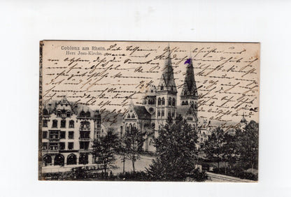 Ansichtskarte Koblenz am Rhein / Herz-Jesu-Kirche - 1904
