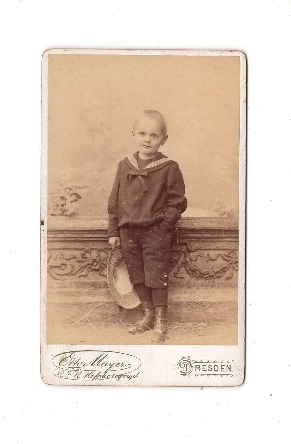 Fotografie Niedlicher kleiner Junge - Dresden um 1890 / CDV M1-21