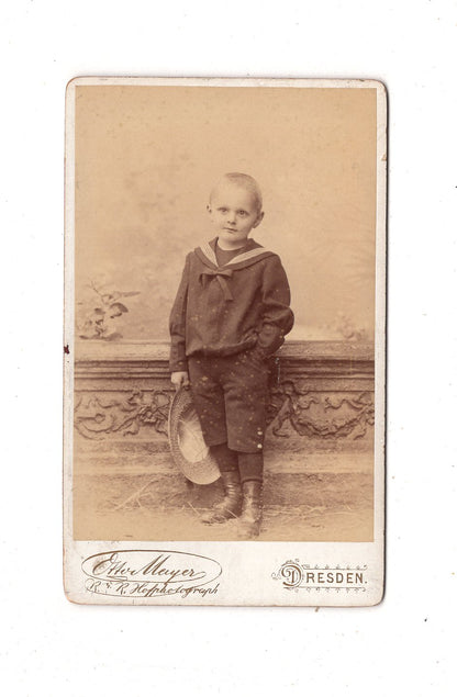 Fotografie Niedlicher kleiner Junge - Dresden um 1890 / CDV M1-21
