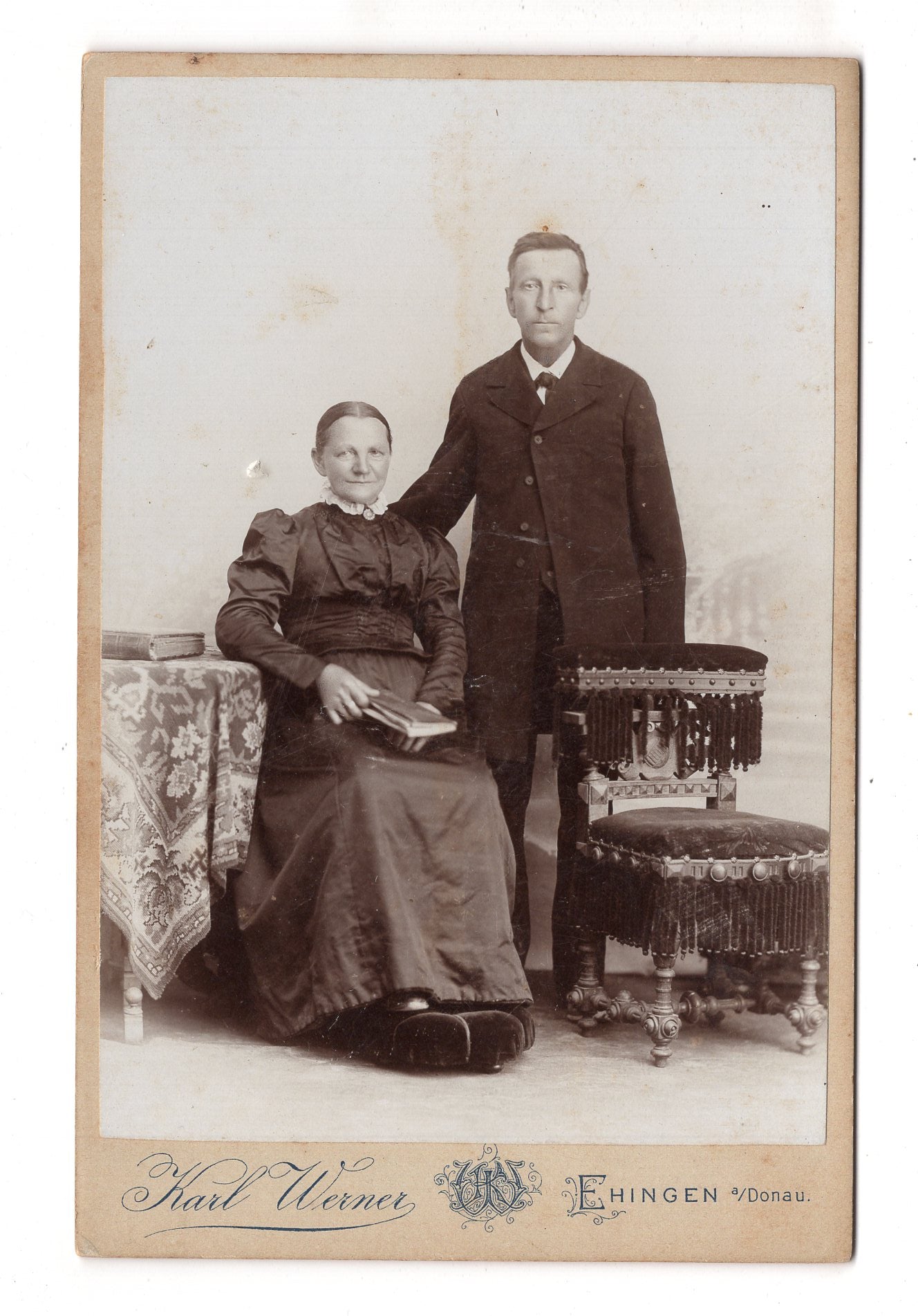 Fotografie Feines Paar - Ehingen an der Donau 1890er / CAB X-30