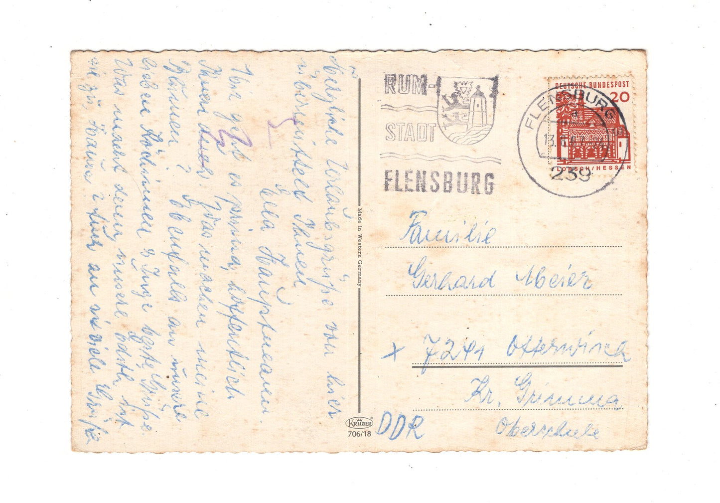 Ansichtskarte Flensburg / Rathaus / Glücksburger Schloss +++