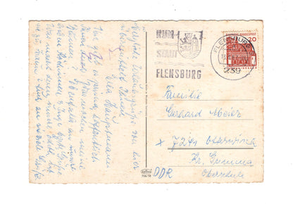 Ansichtskarte Flensburg / Rathaus / Glücksburger Schloss +++