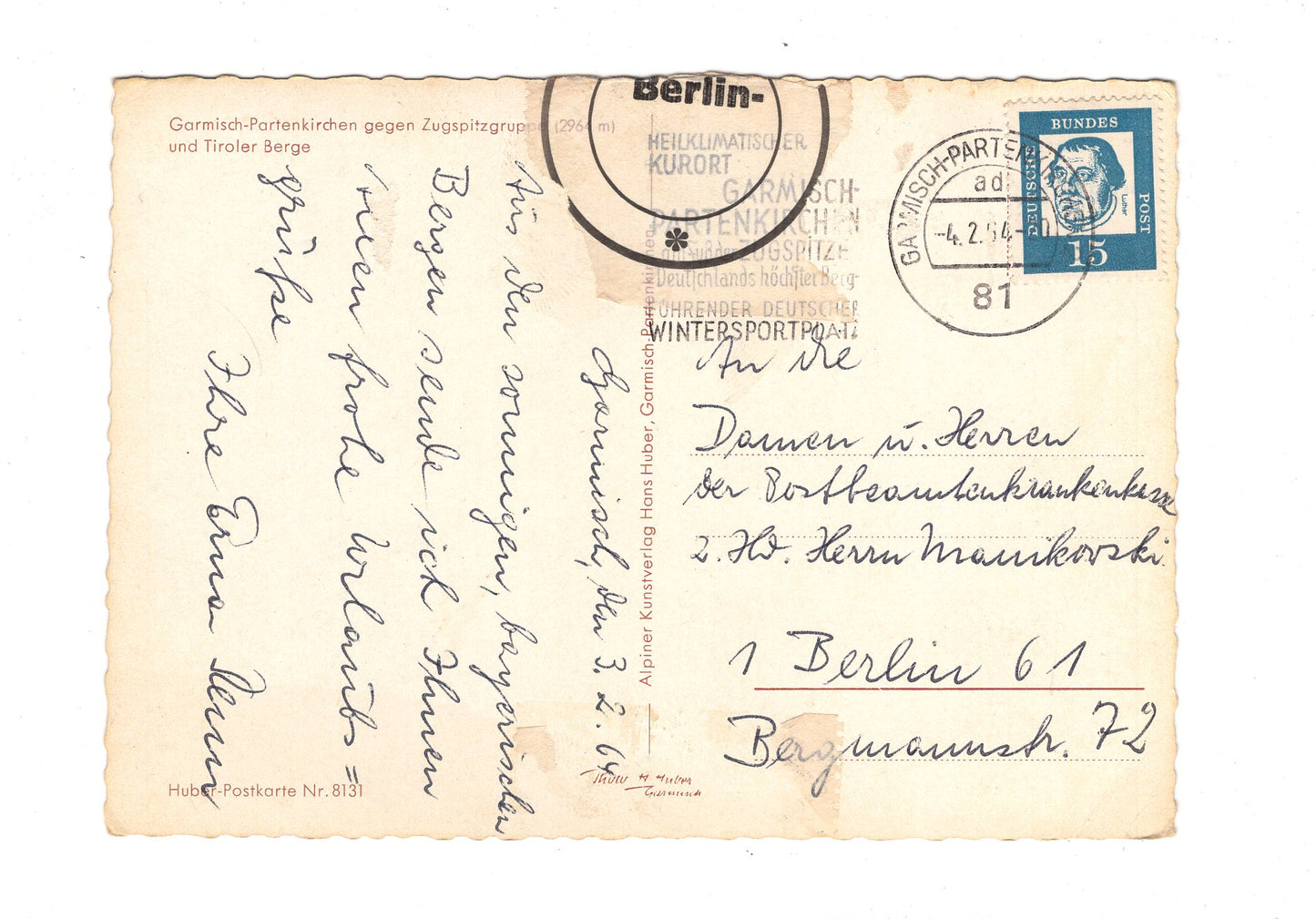 Ansichtskarte Garmisch-Partenkirchen gegen Zugspitzgruppe / G1-55