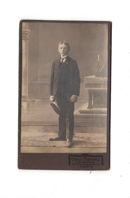 Fotografie Feiner Junge - Hannover 1910er / CDV N1-04