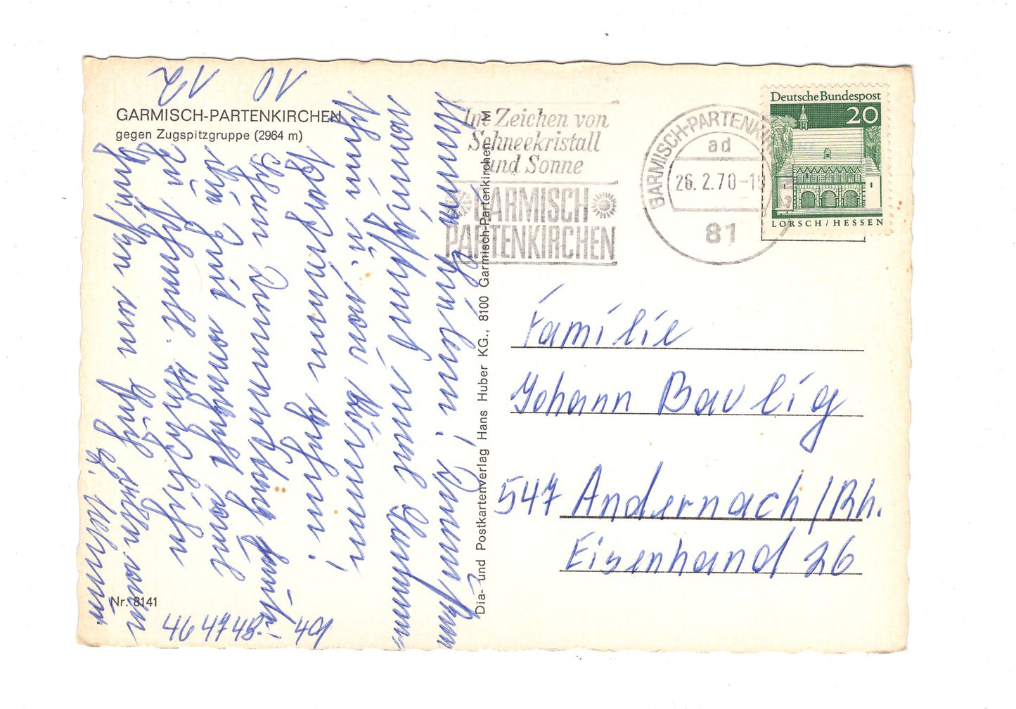 Ansichtskarte Garmisch-Partenkirchen gegen Zugspitzgruppe / G1-55