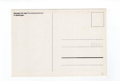 Ansichtskarte Baustein für das Trompeterdenkmal in Säckingen